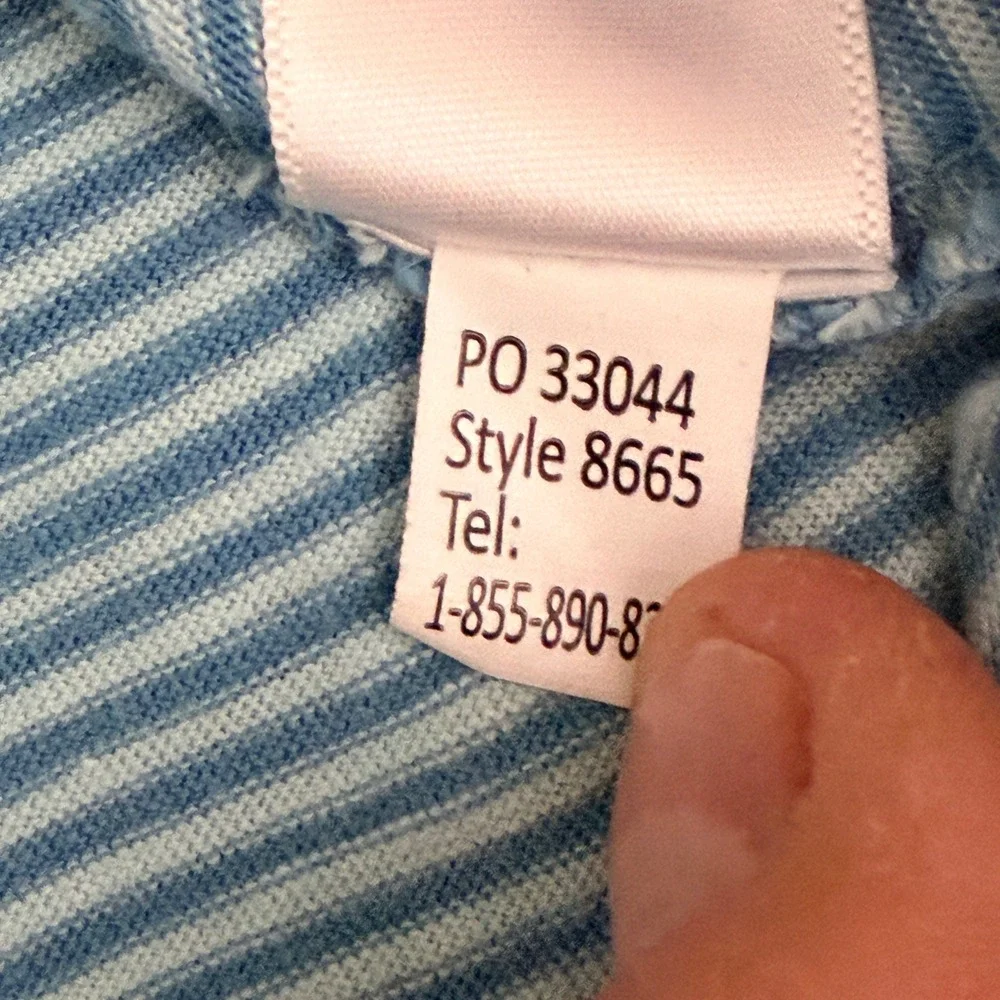 Southern‎ Tide Sunfarer Polo Shirt Mens XXL Blue Striped Cotton Pocket 8665